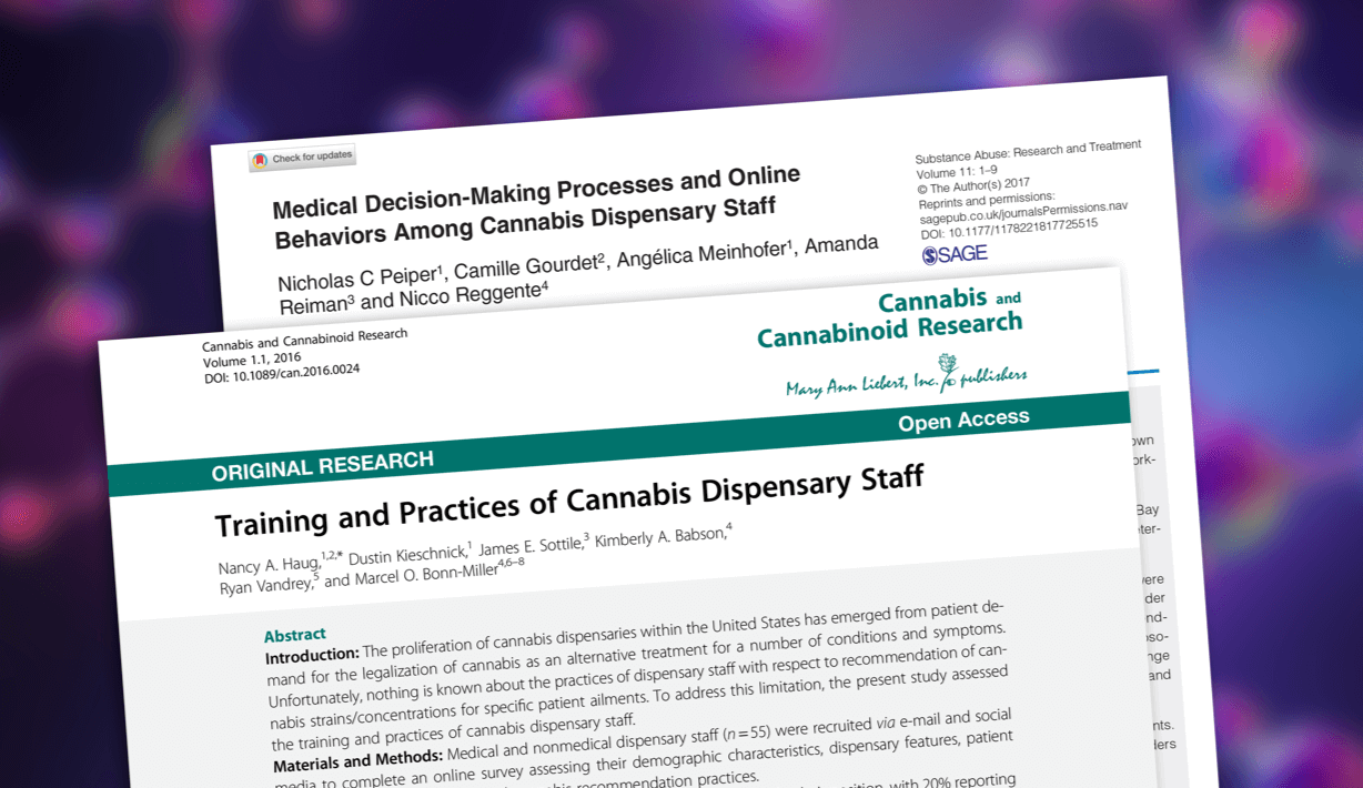 Image of two papers highlighting the practices of cannabis dispensary staff