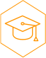 An orange, thumbnail size image of a graduation cap
